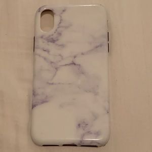 White/Purple Marble iPhone X Case